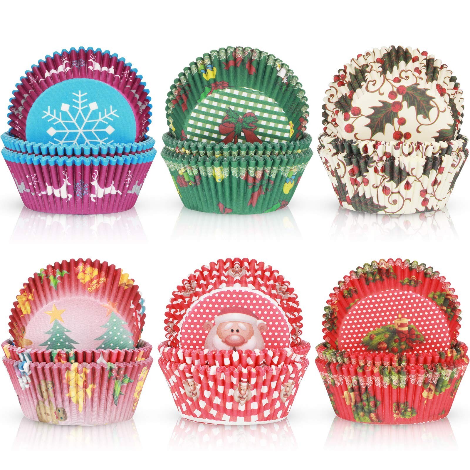 600 Colorful Disposable Christmas Cupcake Liners Muffin Baking Cups 600ct
