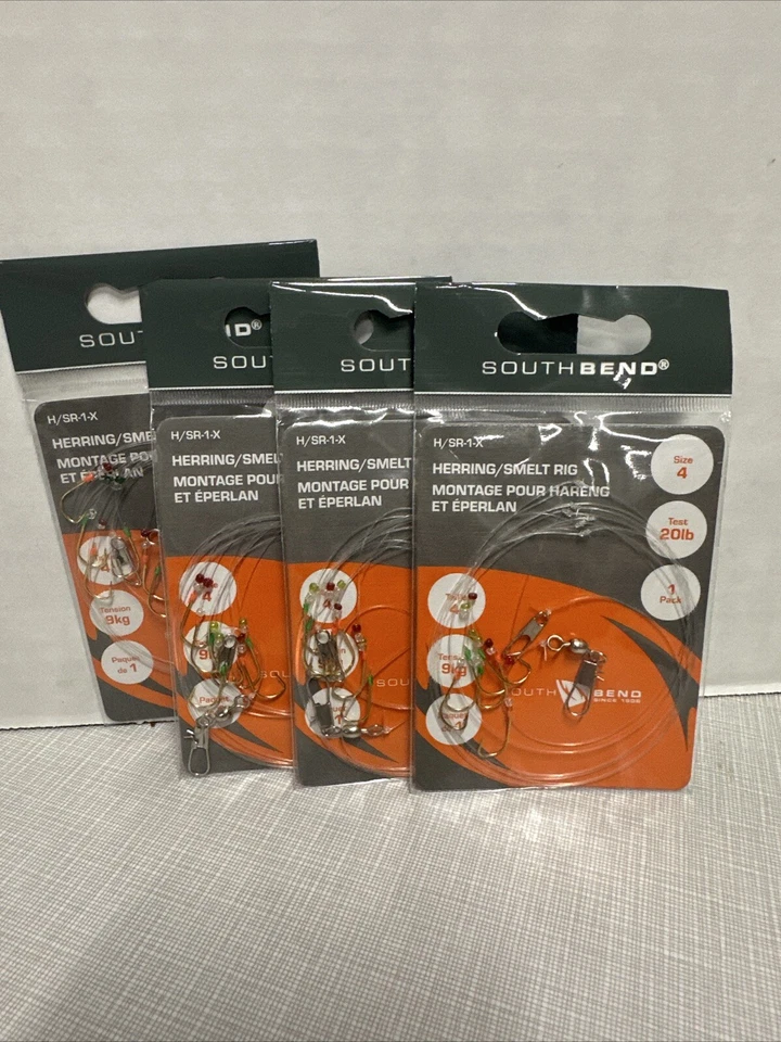 4 Packs - South Bend Herring/Smelt Rig H/SR-1-X, Size 4, 20lb test - Image 3 of 3