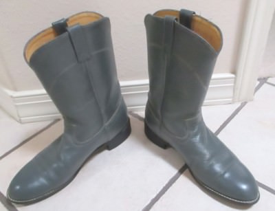 REDUCED  AGAIN - Mens Gray Pair Boots,100% Leather, Size 9 1/2D, Best Condition