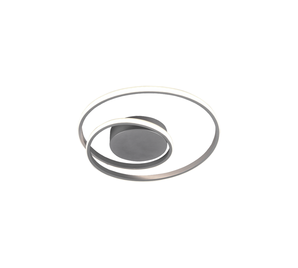 Plafoniera Led Interno 22W Moderna Spirale Alluminio 40 cm Zibal GD Trio