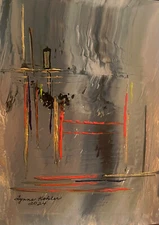 Original Painting 5x7" abstract lantern acrylic by Lynne Kohler