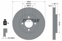 2X Textar 92287003 Bremsscheibe FüR Seat Skoda VW