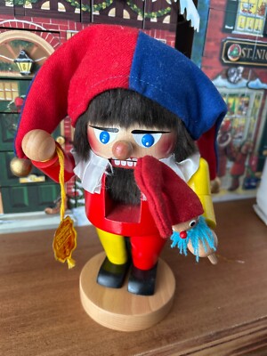 10.5  Chubby Jester Steinbach German Nutcracker Puppet Mardi Gras Renaissance