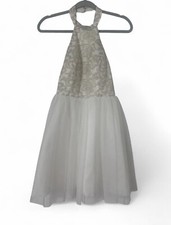 Sequin Hearts Girls Formal Dress White and Gold   Size 1