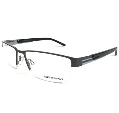 Alberto Romani Eyeglasses Frames AR 3007 GR Black Gunmetal Gray 55-17-135
