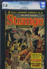 STRANGE TERRORS #7 - CGC-7.0, OW - Pre-code horror - Kubert - Golden Age
