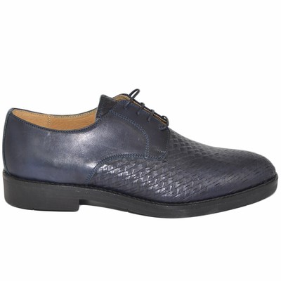 Mocassini nappine da uomo in pelle intrecciata | blu - Doucal's | Doucal's