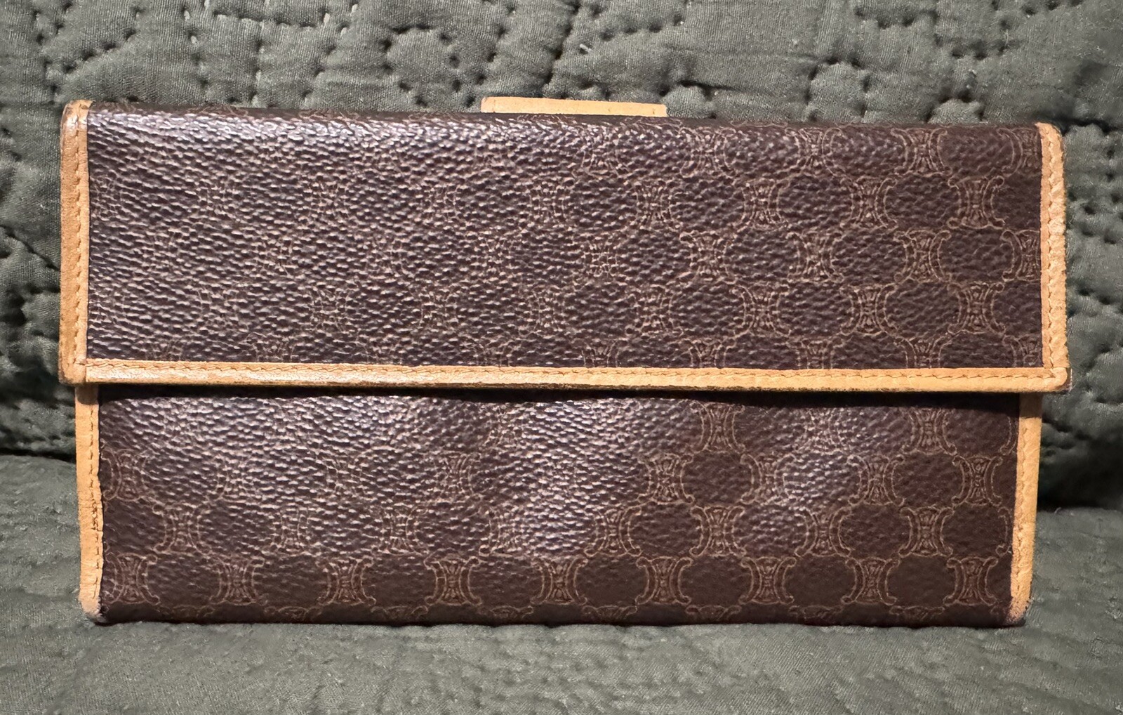 Authentic Celine Vintage Macadam  Checkbook Walle… - image 2