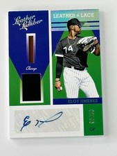2019 PANINI LEATHER & LUMBER ELOY JIMENEZ AUTO GLOVE JERSEY 03/10 WHITE SOX