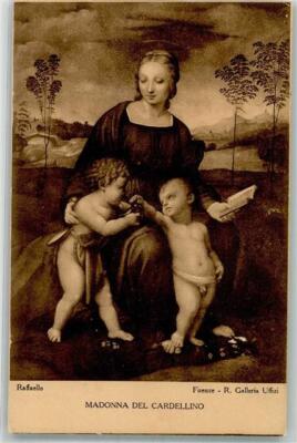 39792057 - Madonna del Cardellino and Angel by Raffaello Painting Saints