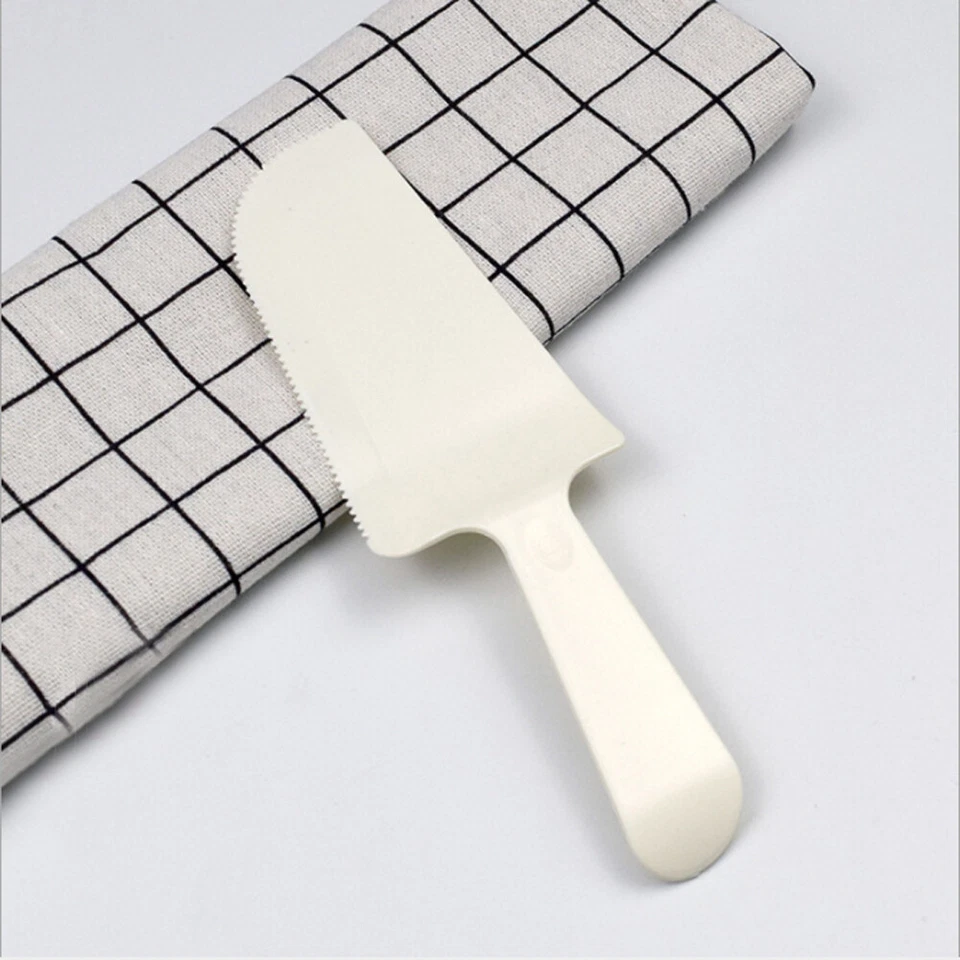 5 cuchillos desechables de plástico para servidor de pasteles dentados de postre (color elegido) para evento Foto 4 de 4