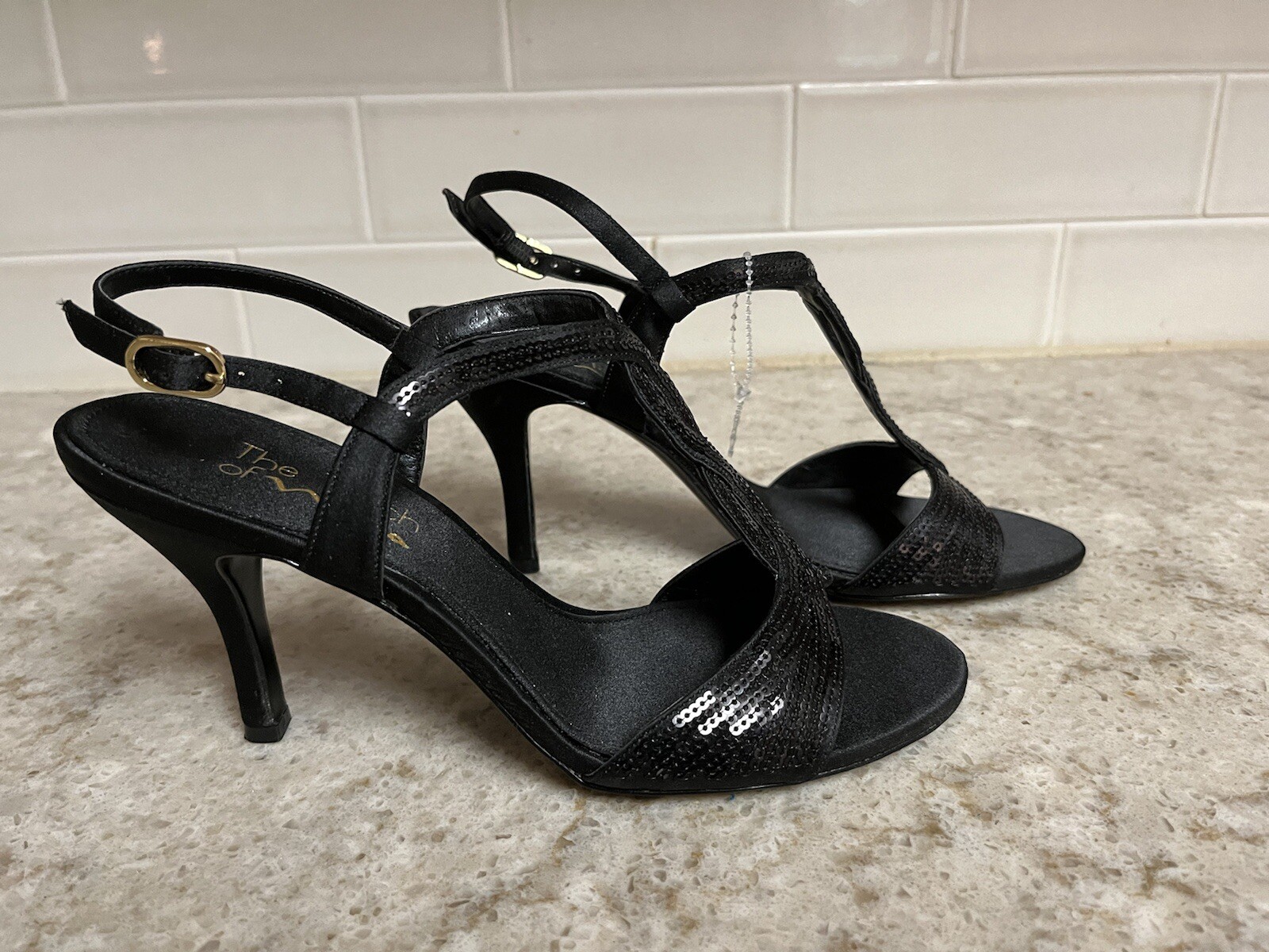 Sequin Dress Shoes Strap Womens Size 