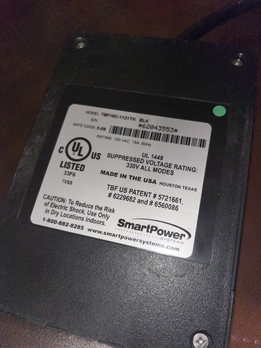 SmartPower Copier Guardian II TBF15C-1121TN Voltage Surge Protector 120VAC - Picture 2 of 2