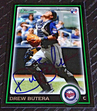 Drew Butera - 2010 Bowman Draft Rookie Signed Autograph Auto Card #BDP89 Twins