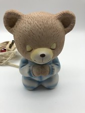 Praying Teddy Bear Night Light Willitts Designs Ceramic Works Vintage Plug In