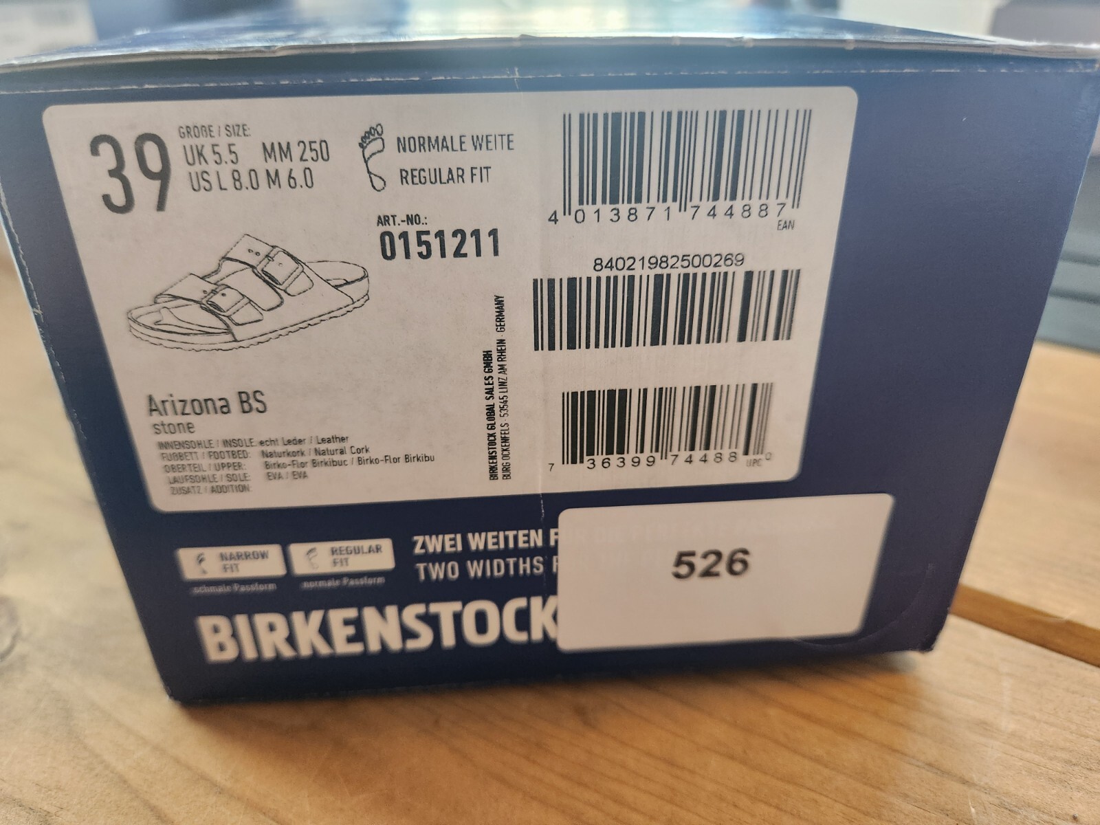Birkenstock Arizona| Stone | EU 39 L8 M6 | eBay