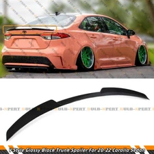 FOR 2020-2026 TOYOTA COROLLA 4DR SEDAN JDM V TYPE GLOSS BLACK TRUNK LID SPOILER