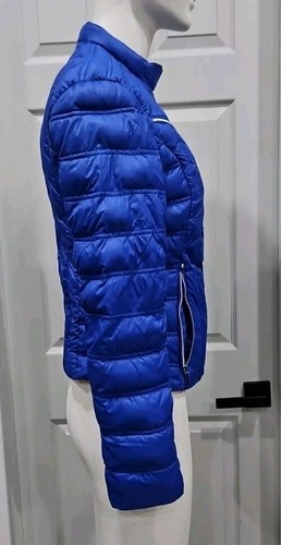 Laundry by Shelli Segal Motorcycle Puffer Jacket Blue Womens Medium - Picture 2 of 6