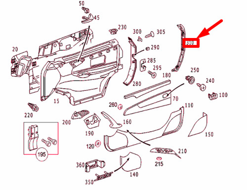 NEW MERCEDES-BENZ CL C215 FRONT LEFT DOOR REAR COVER MOLDING A2157280721 - Picture 10 of 10