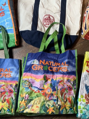 Lotto di borse Trader Joe alimentari naturali - tela Philadelphia - Foto 3 di 4