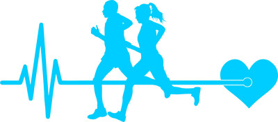 Sticker Autoaufkleber Laufen-Joggen-Marathon 006 Aufkleber Herzlinie