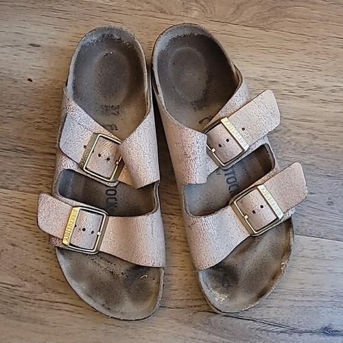 Birkenstock Arizona Washed Metallic Rose Pink Gold 37 US6.5 | eBay
