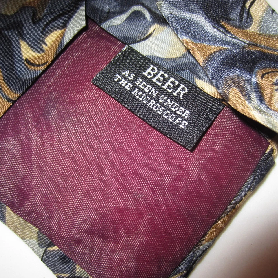 COCKTAIL COLLECTION-BEER UNDER A MICROSCOPE 3.5" x 59" MEN'S NECK TIE - Image 3 of 4