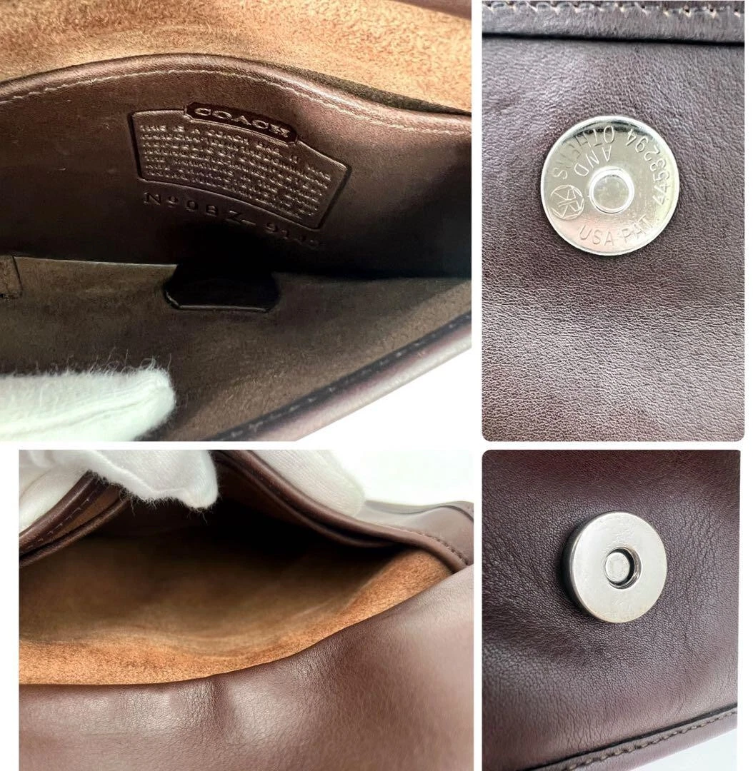 Vecchia borsa a tracolla Coach borsa a tracolla pelle marrone scuro 9142 usata originale #0988