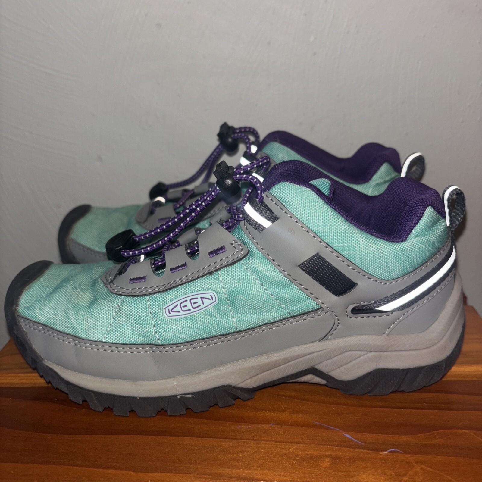 SCARPA DA TREKKING KEEN BIG TARGHEE SPORT VENT PER BAMBINI TAGLIA 1 ELASTICO PIZZO TEAL VIOLA