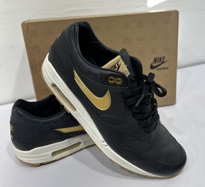 Nike Air Max 1 Premium SP Black Metállic Gold White 2008 Size 10.5