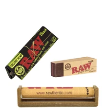 RAW Organic Rolling Black Paper 1 1/4 +79mm Roller + RAW Tips | Official RAW Kit