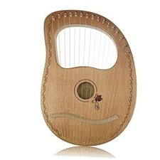 Flying Melody“OW”16-String Wooden Lyre Harp,Mahogany Wood String Instrument 