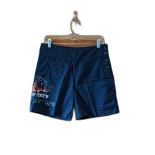 Ralph Lauren Shorts Blue Sailing Graphic Sailor Side Button Vintage Y2K Preppy 8