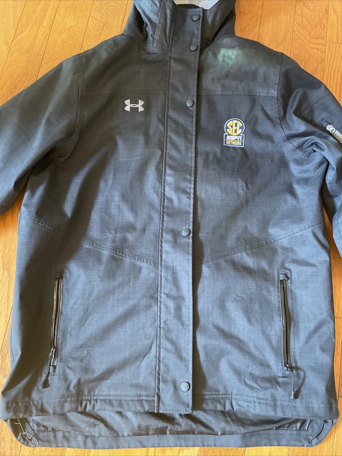 Under Armour Storm Proof Rain Jacket Men’s Large Navy ESPN Full Zip Logo