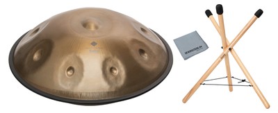 Edles Sela Harmony Handpan 300 Bb2 Amara Set Edelstahl + Rucksacktasche & Stativ