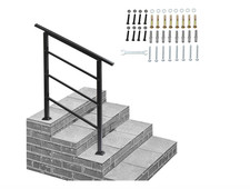 Outdoor Handrail Fit to 3 Steps, Adjustable Hand Rails for Outside Stairs