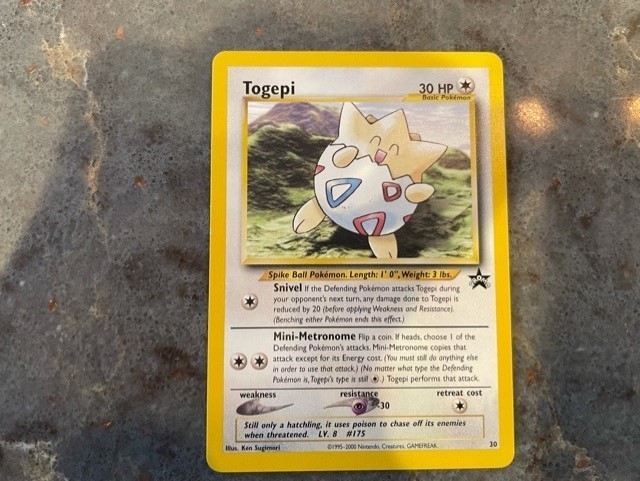 Togepi #30 Black Star Promo Pokemon Card Wotc Never played