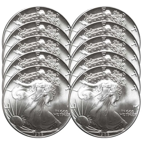 Lot of 10 - 1986 $1 American Silver Eagle 1 oz BU