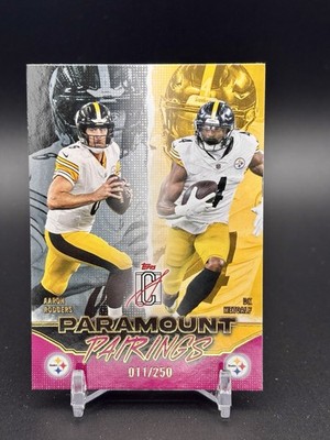 2025 Topps Signature Class Aaron Rodgers Metcalf Magenta Paramount Pairings /250