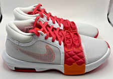 Nike LeBron Witness8 Sneakers Mens Size 9.5 White/Pink Mandarin Shoes FB2239-104