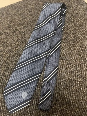 GIANNI VERSACE Rare tie Black, striped pattern silk from japan