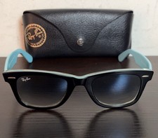 Ray-Ban Wayfarer RB 2140 1001/3F 50mm Black-Baby Blue w/Blue Gradient Lens case