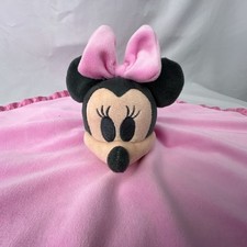 Disney Baby Plush Minnie Mouse Lovey Pink Satin Edge Security Blanket 15"