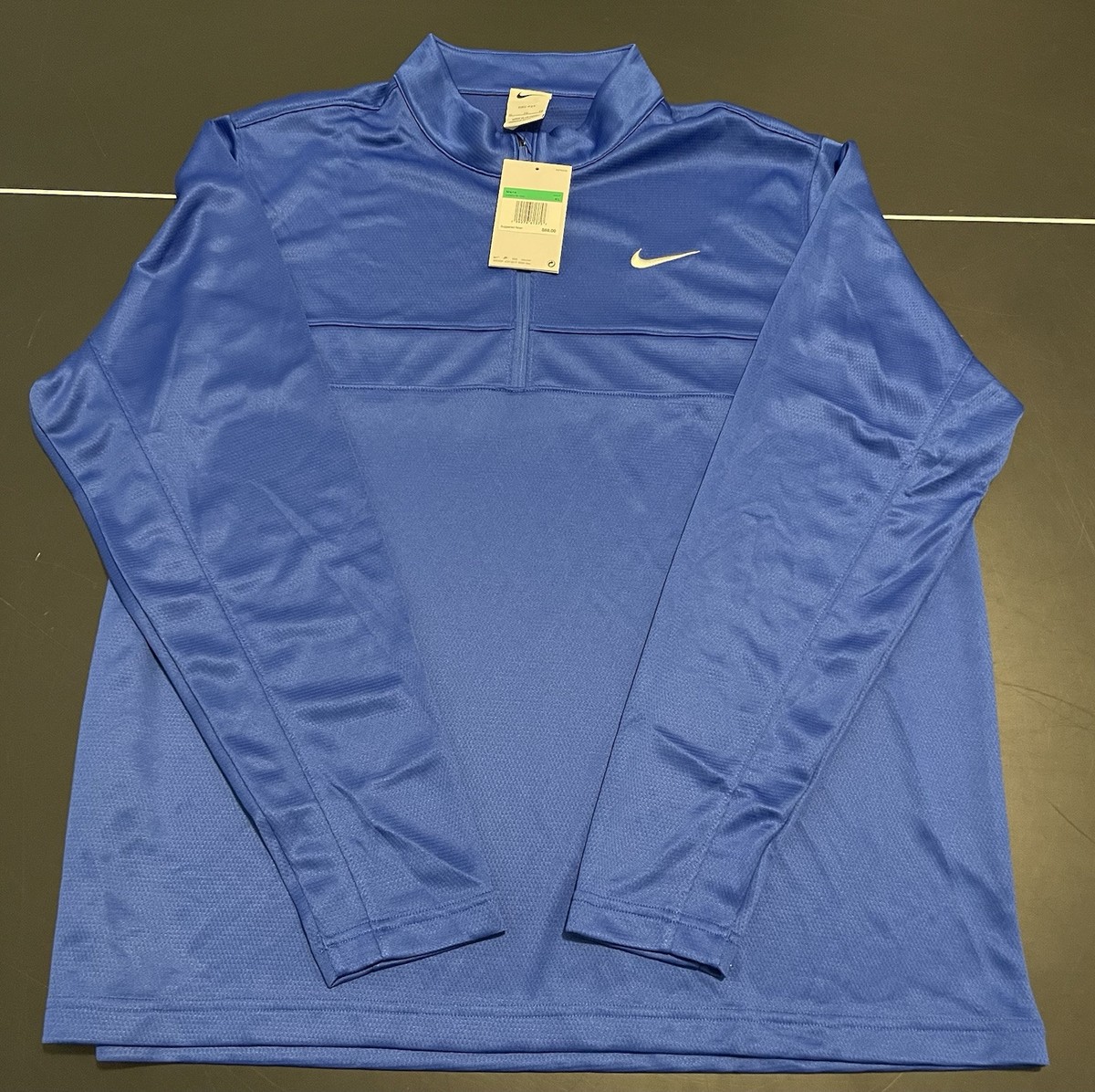 Nike Dri-Fit Half-Zip Golf Pullover Shirt Royal Blue CK6076