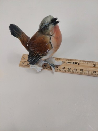 Vintage Karl Ens Porcelain Wren Bird On Branch Figurine - Picture 9 of 10