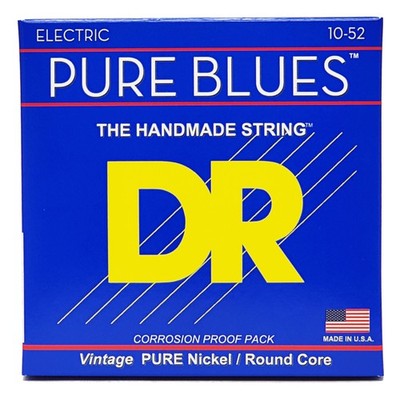 DR PHR-10/52 Pure Blues Vintage Pure Nickel Electric Guitar Strings 10-52 -