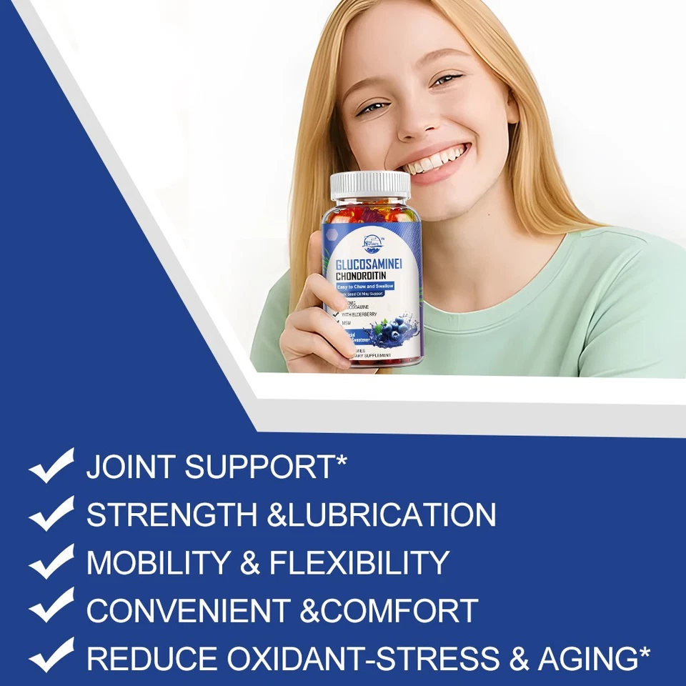 Глюкозамин хондроитин куркума и МСМ 60 жевательных резинок — жевательная резинка для поддержки костей суставов - Изображение 4 из 4