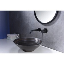 4-SUMERAIN Wall Mount Bathroom Faucets Matte Black w/ Rough-In Valve S1385DI
