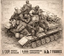 1/35 Military Soldiers 7 Resin Figures Model Kit Diorama Unpainted No Vehicle