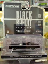 1/64 Greenlight Black Bandit 1972 Cadillac Eldorado Fleetwood Convertible Model